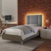 Cabeceira Modulada Solteiro 90 cm Com Led Linho Cinza Milani Store