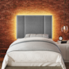 Cabeceira Modulada Solteiro 90 cm Com Led Linho Cinza Milani Store