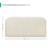 Cabeceira Painel Suspenso Casal 140 cm Alana Organica Boucle Bege Artte