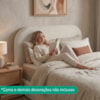 Cabeceira Painel Suspenso Casal 140 cm Alana Organica Boucle Bege Artte