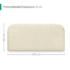 Cabeceira Painel Suspenso Casal 140 cm Alana Organica Boucle Creme Artte