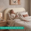 Cabeceira Painel Suspenso Casal 140 cm Alana Organica Boucle Creme Artte