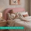 Cabeceira Painel Suspenso Casal 140 cm Alana Organica Boucle Rosa Artte