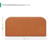 Cabeceira Painel Suspenso Casal 140 cm Alana Organica Boucle Terracota Artte