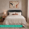 Cabeceira Painel Suspenso Casal 140 cm Alana Organica Corino Preto Artte