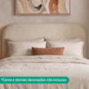 Cabeceira Painel Suspenso Casal 140 cm Alana Organica Linho Bege Champanhe Artte
