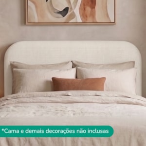 Cabeceira Painel Suspenso Casal 140 cm Alana Organica Linho Cru Artte