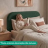 Cabeceira Painel Suspenso Casal 140 cm Alana Organica Linho Verde Musgo Artte