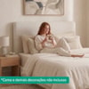 Cabeceira Painel Suspenso Casal 140 cm Luna Retangular Boucle Bege Artte