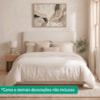 Cabeceira Painel Suspenso Casal 140 cm Luna Retangular Boucle Bege Artte
