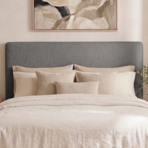 Cabeceira Painel Suspenso Casal 140 cm Luna Retangular Boucle Cinza Artte