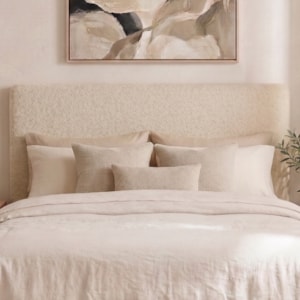 Cabeceira Painel Suspenso Casal 140 cm Luna Retangular Boucle Creme Artte