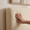 Cabeceira Painel Suspenso Casal 140 cm Luna Retangular Boucle Creme Artte