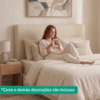 Cabeceira Painel Suspenso Casal 140 cm Luna Retangular Boucle Creme Artte