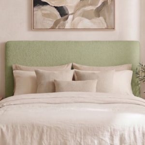 Cabeceira Painel Suspenso Casal 140 cm Luna Retangular Boucle Oliva Artte