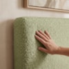 Cabeceira Painel Suspenso Casal 140 cm Luna Retangular Boucle Oliva Artte