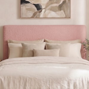 Cabeceira Painel Suspenso Casal 140 cm Luna Retangular Boucle Rosa Artte