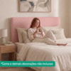 Cabeceira Painel Suspenso Casal 140 cm Luna Retangular Boucle Rosa Artte