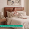 Cabeceira Painel Suspenso Casal 140 cm Luna Retangular Corino Avela Camel Artte