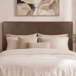 Cabeceira Painel Suspenso Casal 140 cm Luna Retangular Corino Canela Artte