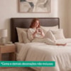 Cabeceira Painel Suspenso Casal 140 cm Luna Retangular Corino Canela Artte