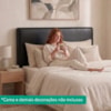 Cabeceira Painel Suspenso Casal 140 cm Luna Retangular Corino Preto Artte