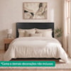 Cabeceira Painel Suspenso Casal 140 cm Luna Retangular Corino Preto Artte