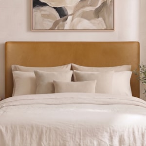 Cabeceira Painel Suspenso Casal 140 cm Luna Retangular Corino Whiskey Artte