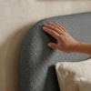 Cabeceira Painel Suspenso Casal 160 cm Alana Organica Boucle Cinza Artte