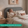 Cabeceira Painel Suspenso Casal 160 cm Alana Organica Boucle Cinza Artte