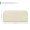 Cabeceira Painel Suspenso Casal 160 cm Alana Organica Boucle Creme Artte