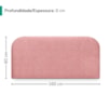 Cabeceira Painel Suspenso Casal 160 cm Alana Organica Boucle Rosa Artte