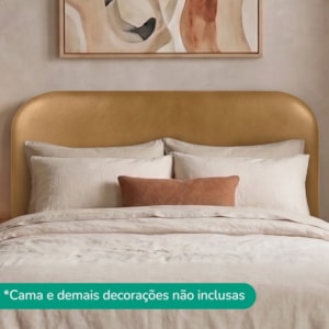 Cabeceira Painel Suspenso Casal 160 cm Alana Organica Corino Whiskey Artte