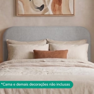 Cabeceira Painel Suspenso Casal 160 cm Alana Organica Linho Cinza Artte