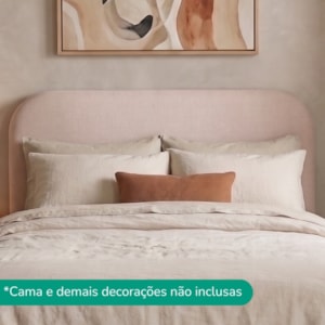 Cabeceira Painel Suspenso Casal 160 cm Alana Organica Linho Rose Artte