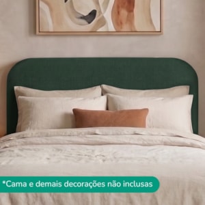 Cabeceira Painel Suspenso Casal 160 cm Alana Organica Linho Verde Musgo Artte