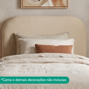 Cabeceira Painel Suspenso Solteiro 100 cm Alana Organica Boucle Creme Artte