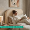 Cabeceira Painel Suspenso Solteiro 100 cm Alana Organica Boucle Creme Artte
