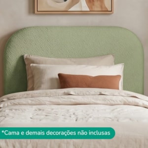 Cabeceira Painel Suspenso Solteiro 100 cm Alana Organica Boucle Oliva Artte