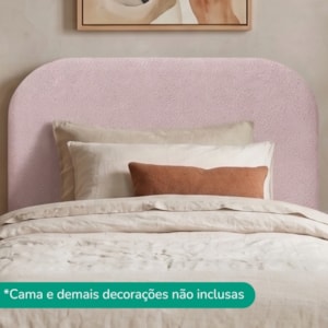 Cabeceira Painel Suspenso Solteiro 100 cm Alana Organica Boucle Rose Artte