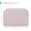 Cabeceira Painel Suspenso Solteiro 100 cm Alana Organica Boucle Rose Artte