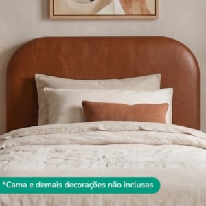 Cabeceira Painel Suspenso Solteiro 100 cm Alana Organica Corino Avela Camel Artte