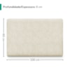 Cabeceira Painel Suspenso Solteiro 100 cm Luna Retangular Boucle Bege Artte