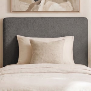 Cabeceira Painel Suspenso Solteiro 100 cm Luna Retangular Boucle Cinza Artte