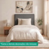 Cabeceira Painel Suspenso Solteiro 100 cm Luna Retangular Boucle Cinza Artte