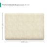 Cabeceira Painel Suspenso Solteiro 100 cm Luna Retangular Boucle Creme Artte