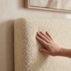 Cabeceira Painel Suspenso Solteiro 100 cm Luna Retangular Boucle Creme Artte