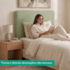 Cabeceira Painel Suspenso Solteiro 100 cm Luna Retangular Boucle Oliva Artte