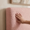 Cabeceira Painel Suspenso Solteiro 100 cm Luna Retangular Boucle Rosa Artte