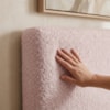 Cabeceira Painel Suspenso Solteiro 100 cm Luna Retangular Boucle Rose Artte